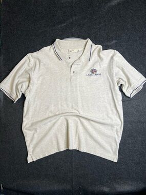 Diport USA Lake Tahoe Light Gray Herringbone Cotton Polo Shirt XXL Men